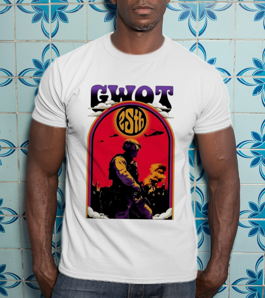 GWOT 25th Anniversary Soldier Helicopters Fire T-Shirt