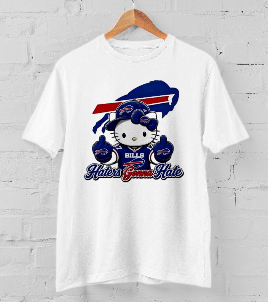 Hello Kitty Bills Haters Gonna Hate Middle Finger T-Shirt