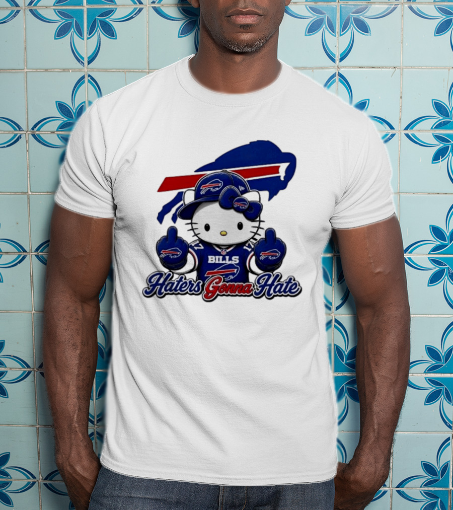 Hello Kitty Bills Haters Gonna Hate Middle Finger T-Shirt