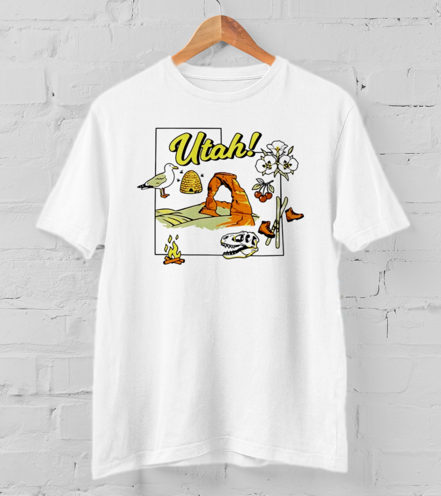 Utah Adventure Highlights Delicate Arch And Beehive T-Shirt