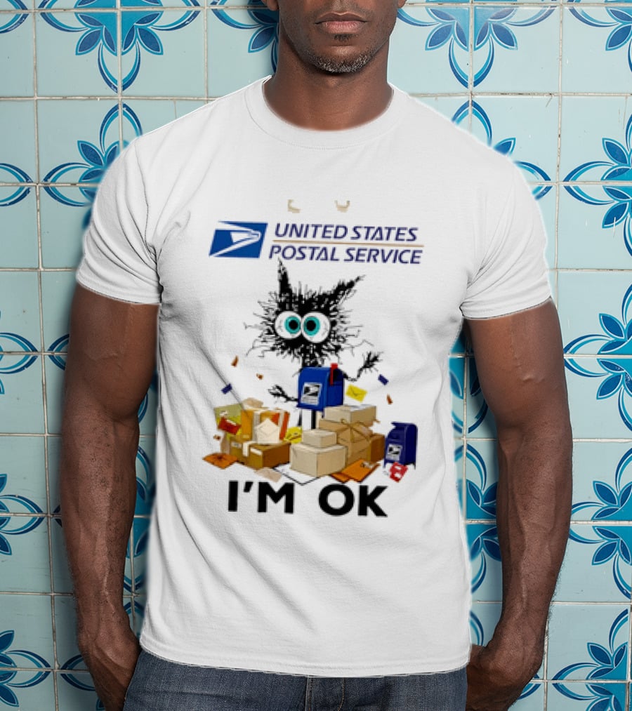 USPS United States Postal Service I'm OK With Cartoon Creature And Packages T-Shirt