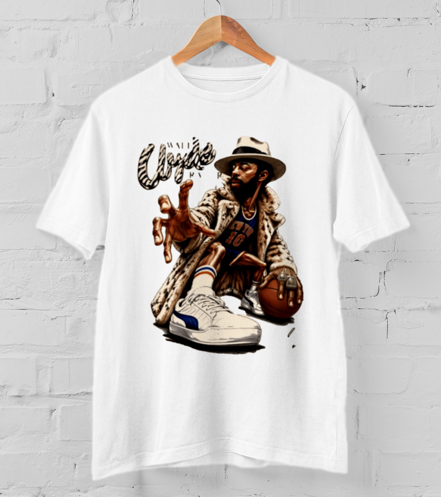 Walt Clyde Stylin' Profilin Throwback Knicks 10 Basketball Sneaker T-Shirt