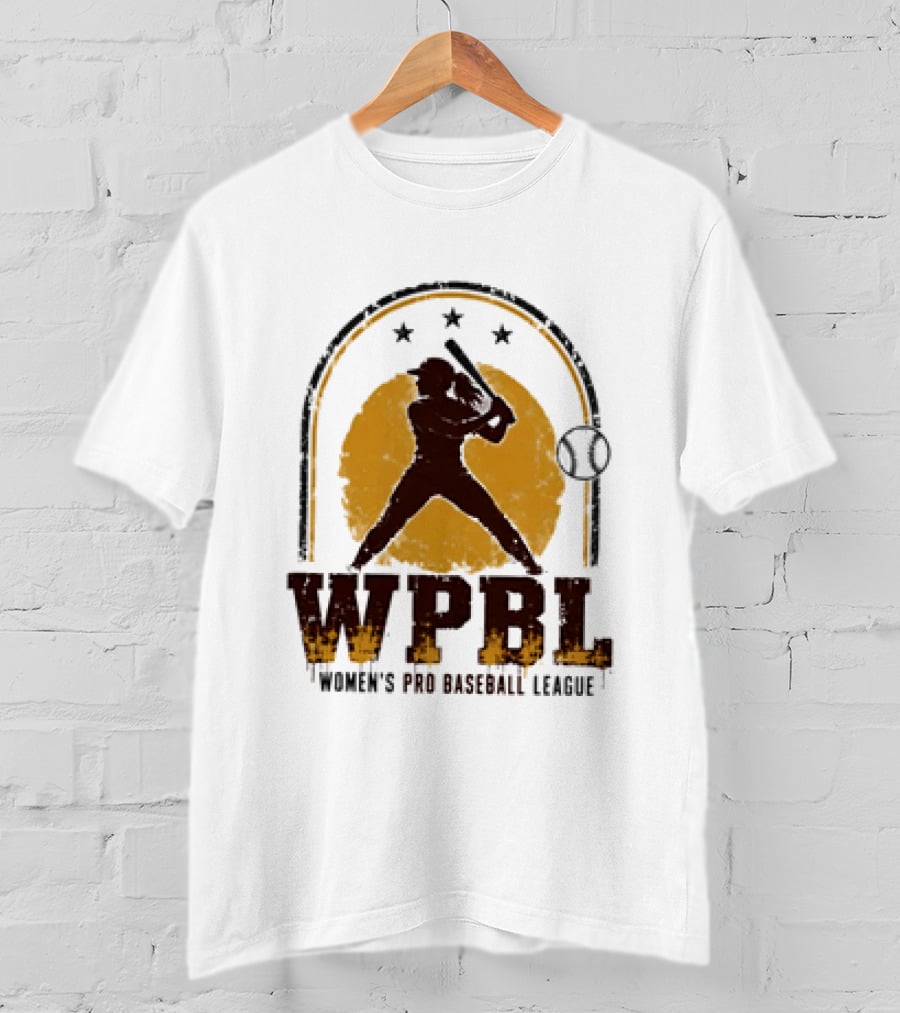WPBL Women's Pro Baseball League Retro Silhouette Batting T-Shirt
