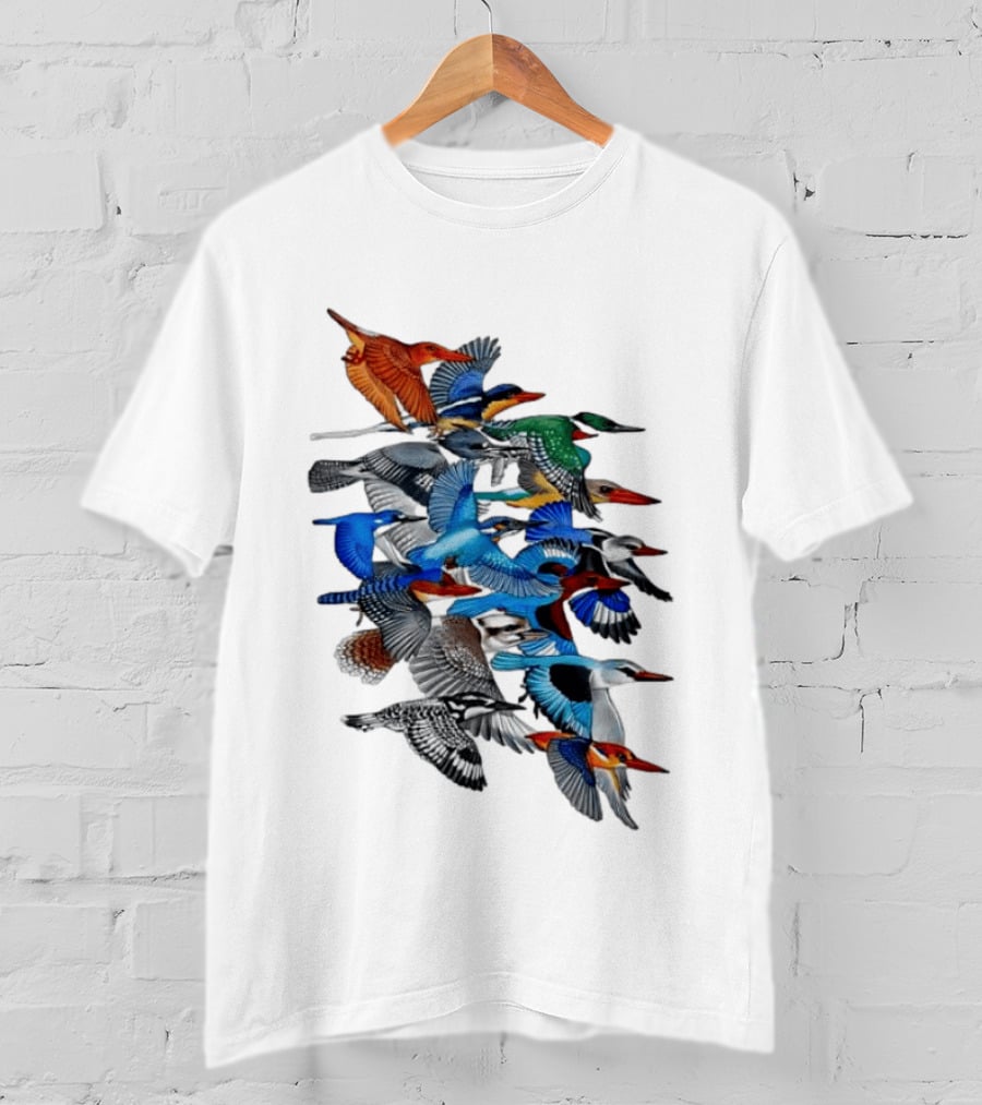Kingfisher Birds Flying Wildlife Nature Species Collection T-Shirt