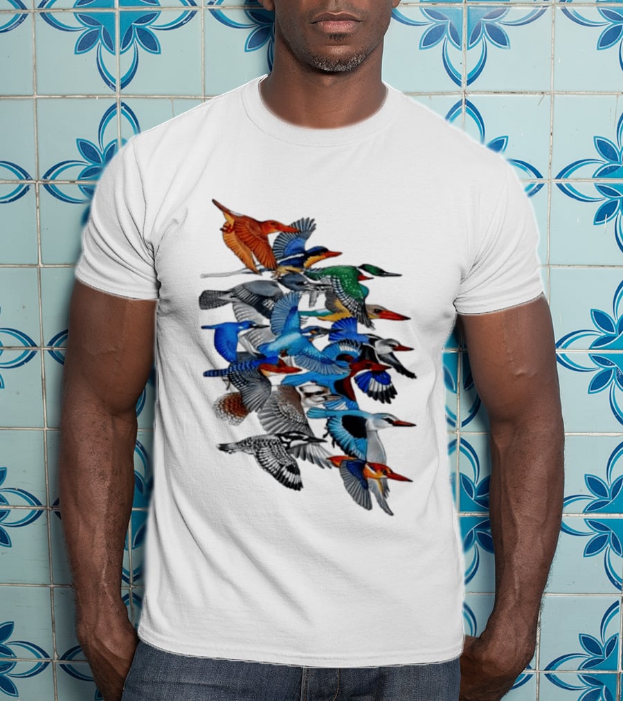 Kingfisher Birds Flying Wildlife Nature Species Collection T-Shirt