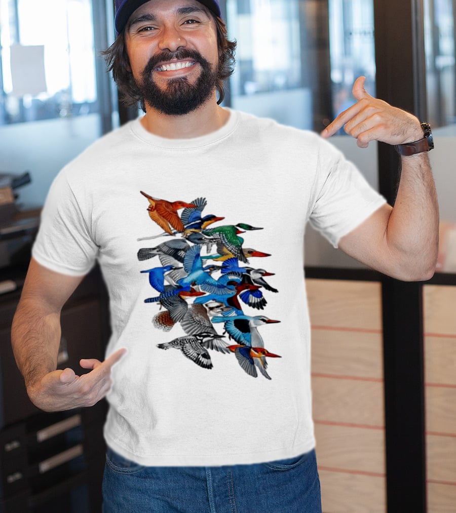 Kingfisher Birds Flying Wildlife Nature Species Collection T-Shirt
