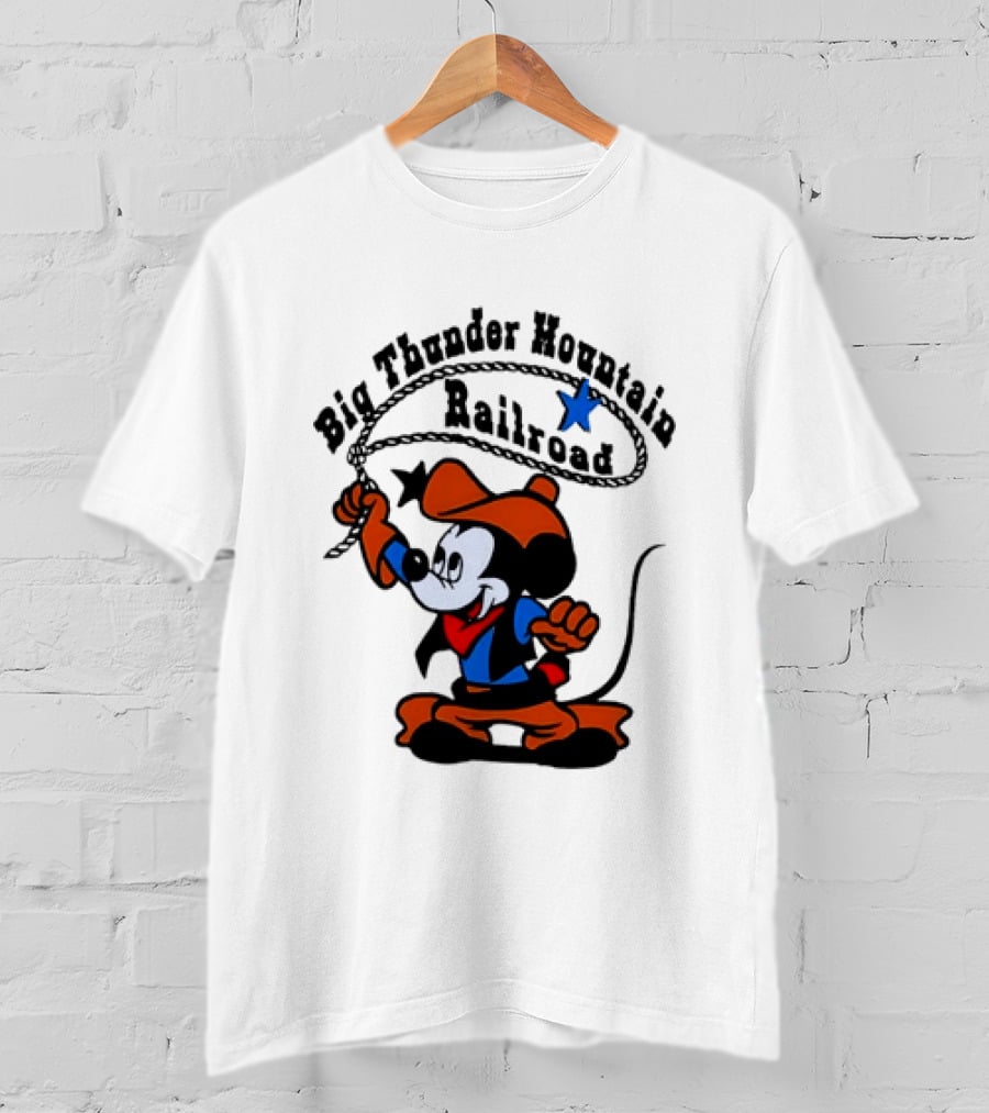 Mickey Mouse Cowboy Lasso Big Thunder Mountain Railroad T-Shirt