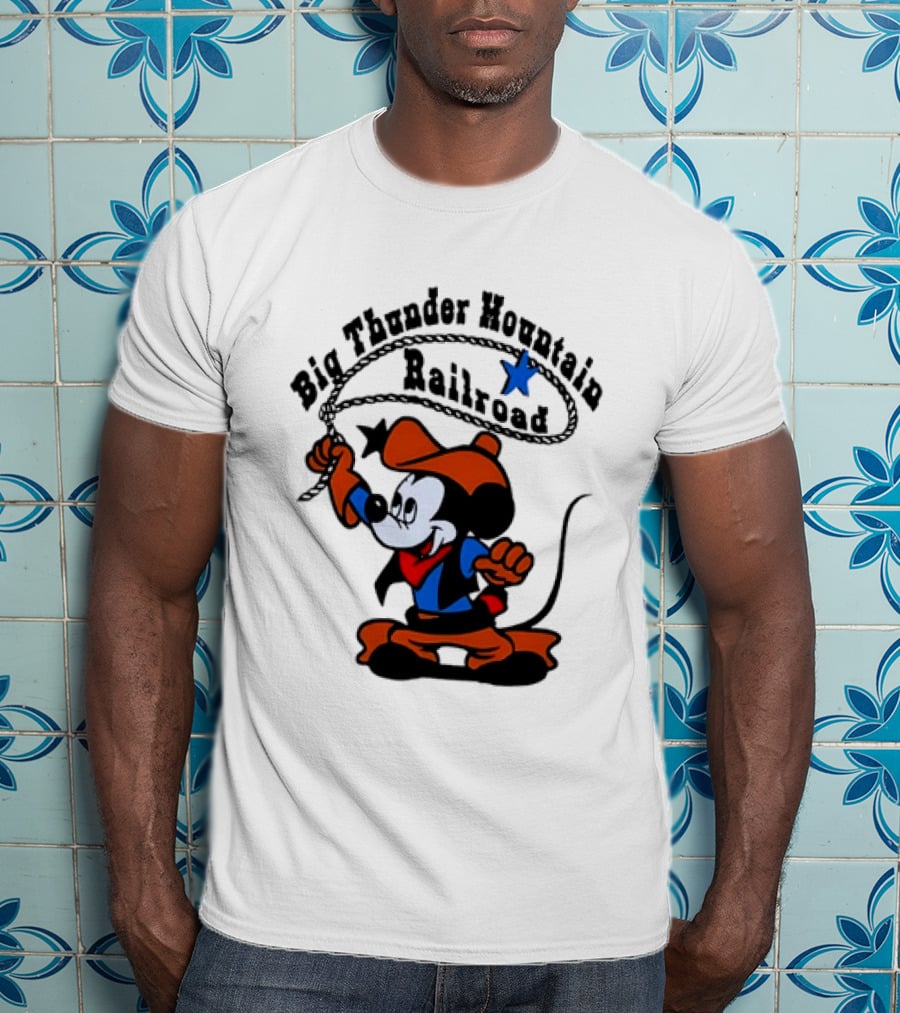 Mickey Mouse Cowboy Lasso Big Thunder Mountain Railroad T-Shirt