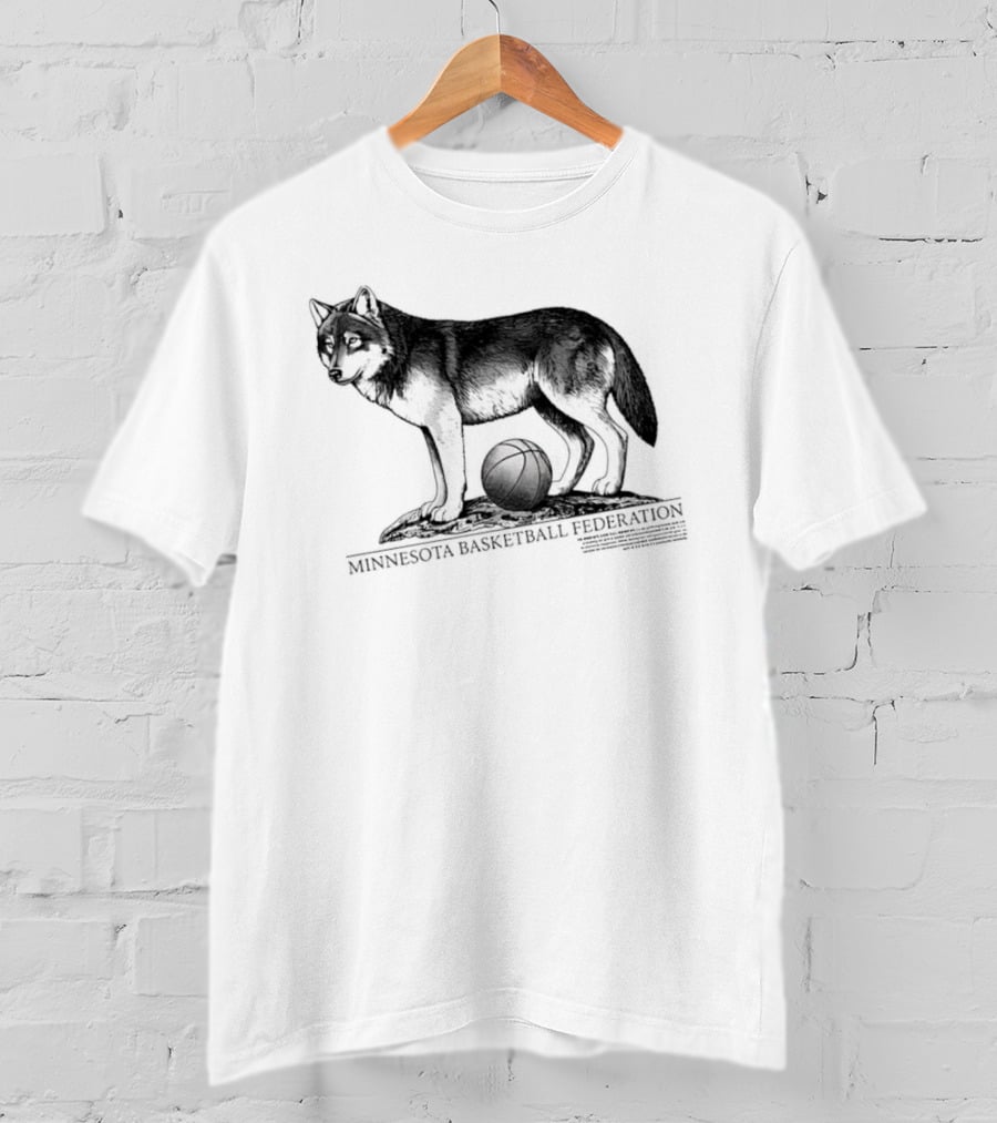 Minnesota Basketball Federation Wolf And Basketball T-Shirt