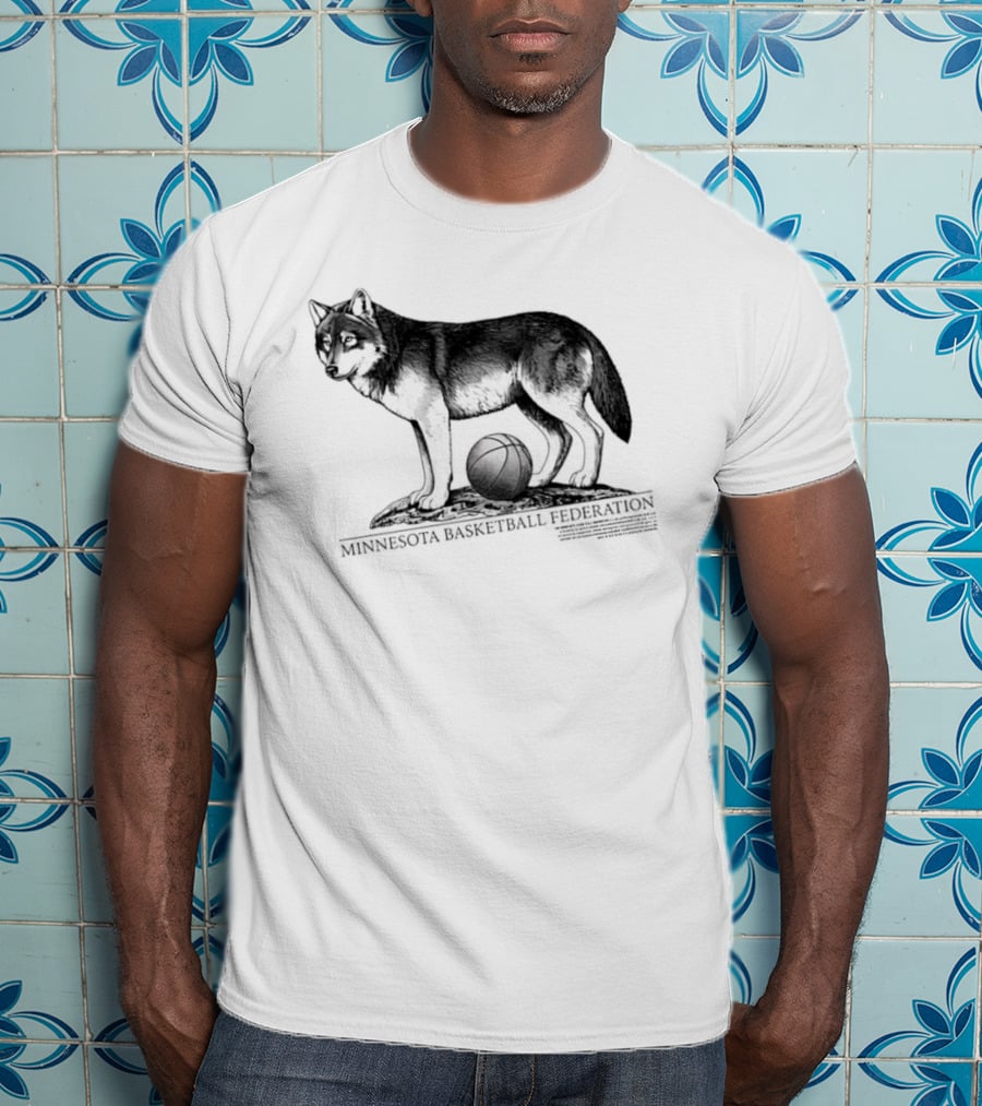 Minnesota Basketball Federation Wolf And Basketball T-Shirt