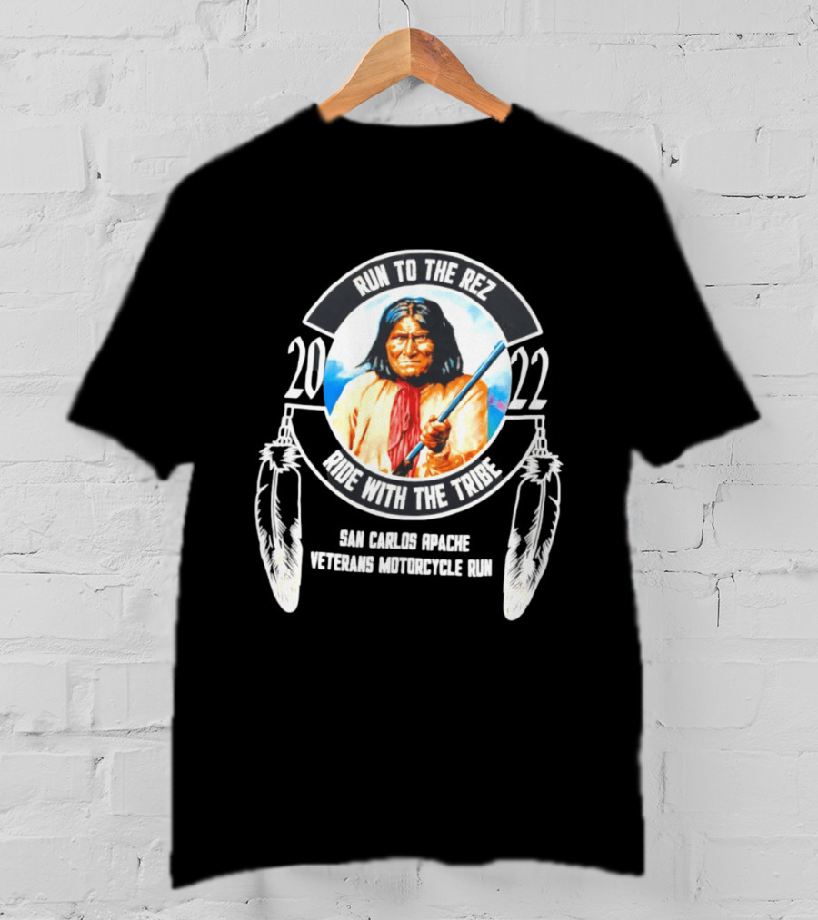 2022 San Carlos Apache Run To The Rez Ride With The Tribe Veterans Motorcycle Run T-Shirt