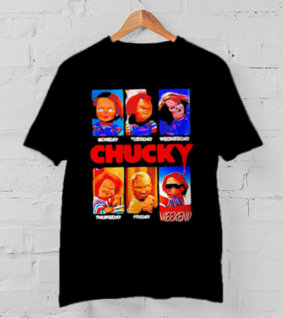 Child's Play Chucky Monday To Weekend Expressions T-Shirt