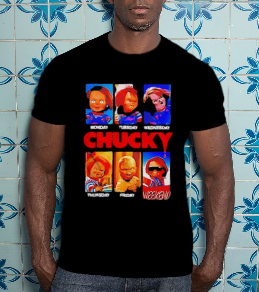 Child's Play Chucky Monday To Weekend Expressions T-Shirt