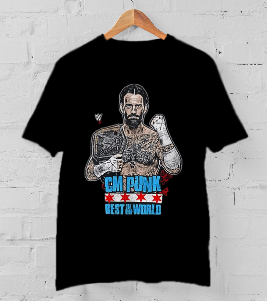 CM PUNK Best In The World Chicago Stars Wrestling Champion T-Shirt