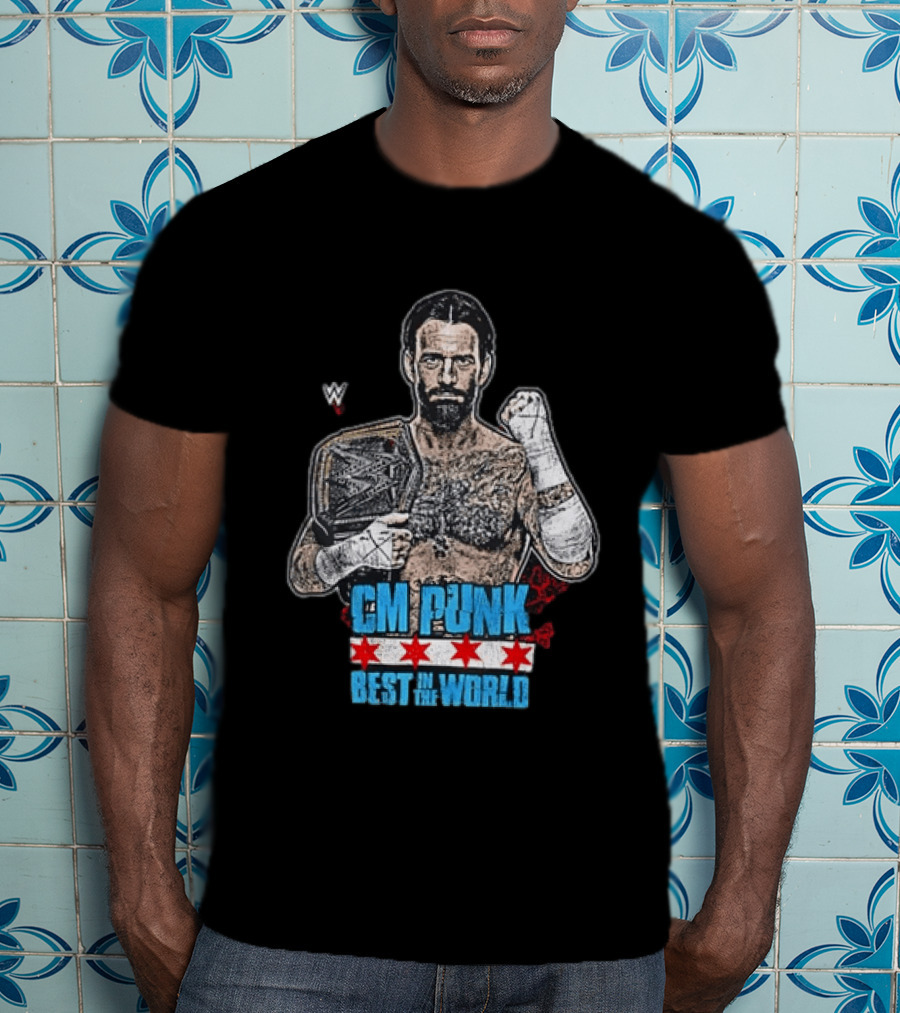 CM PUNK Best In The World Chicago Stars Wrestling Champion T-Shirt