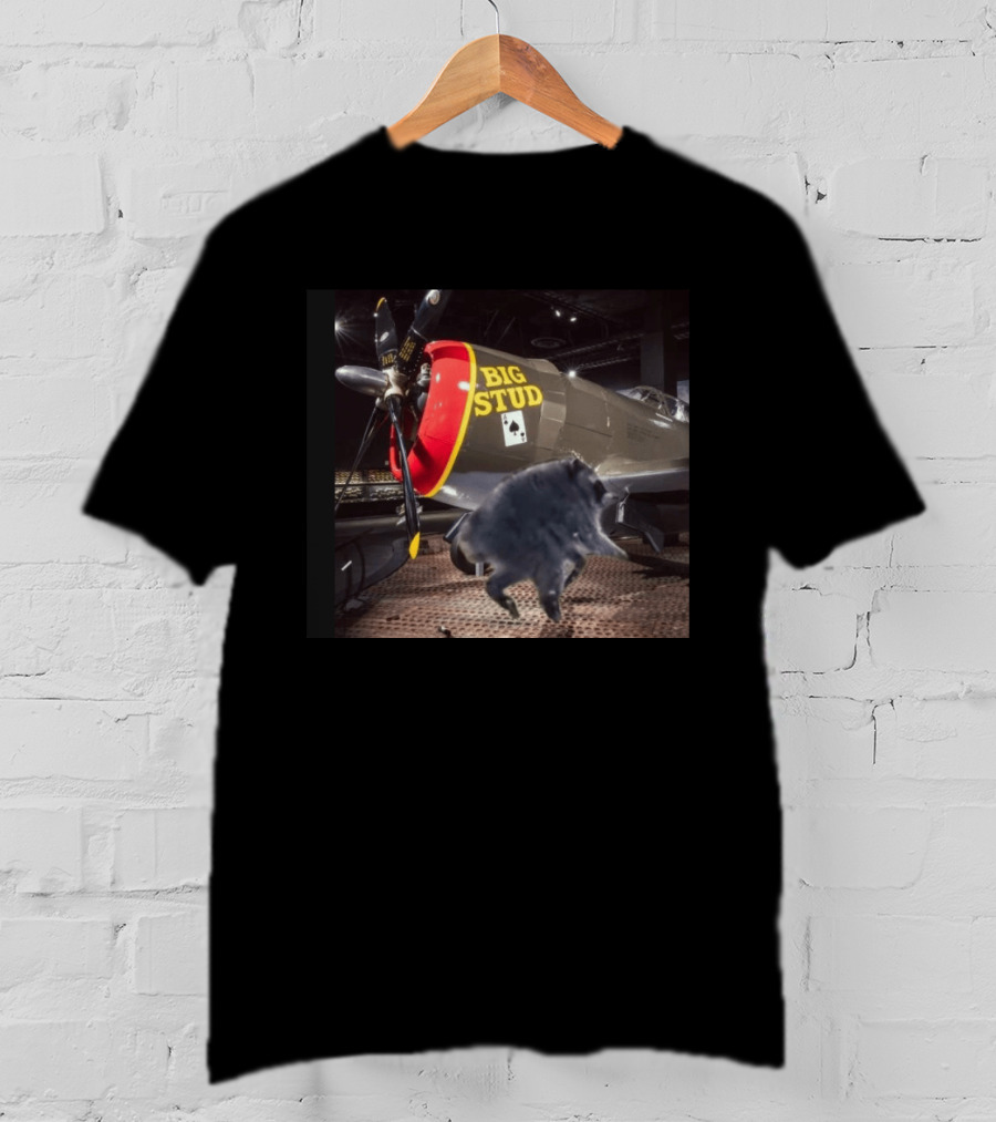 BIG STUD Aircraft With Jimothy The Raccoon And Chonk Showdown T-Shirt