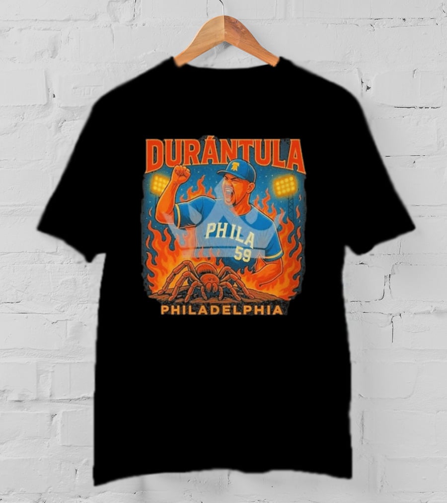 Durantula Philadelphia Phila 59 Baseball Flames Spider T-Shirt