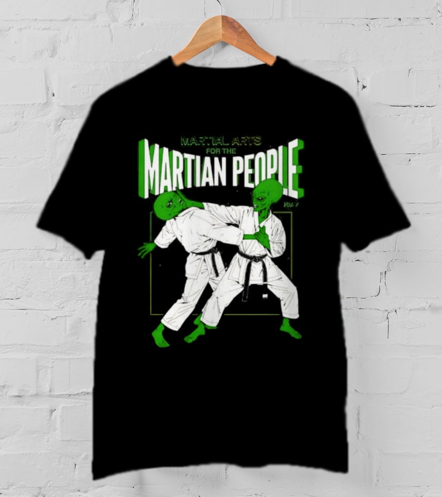 Martial Arts For The Martian People Vol 1 Green Martian Figures In Gi T-Shirt