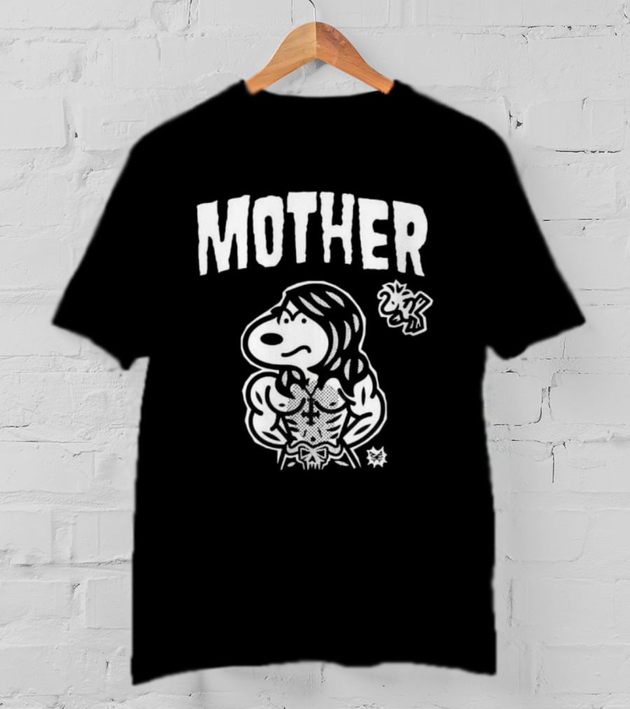 Mother Snoopy Bodybuilder Woodstock Bootleg Cartoon T-Shirt
