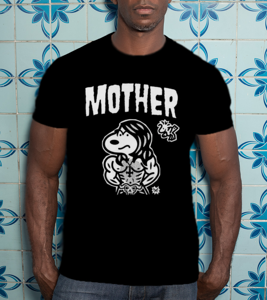 Mother Snoopy Bodybuilder Woodstock Bootleg Cartoon T-Shirt