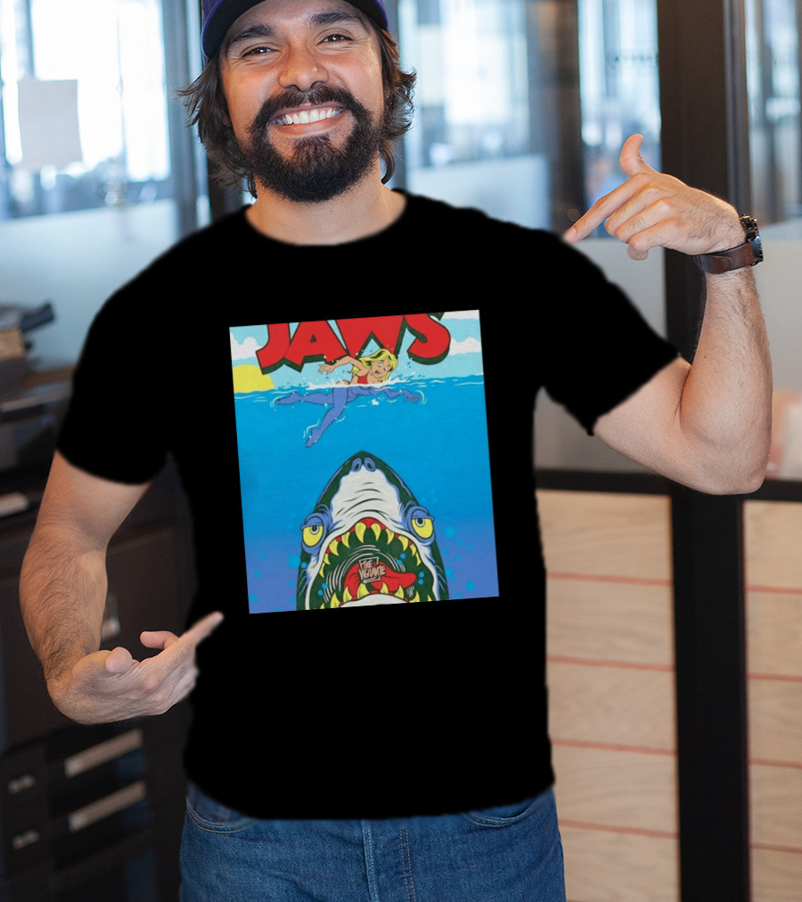 The Vigilante Jaws Shark Attack Comic Cartoon T-Shirt