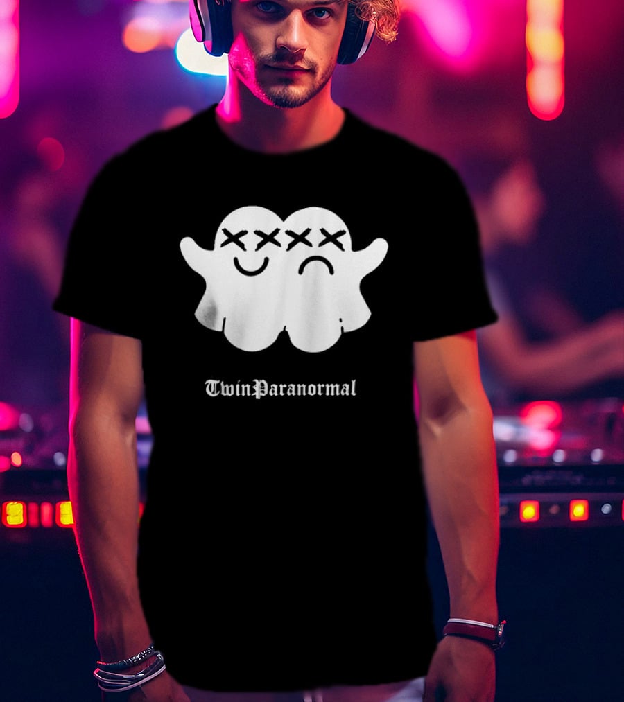 Twin Paranormal Ghost Duo Spooky Matching Spirits T-Shirt