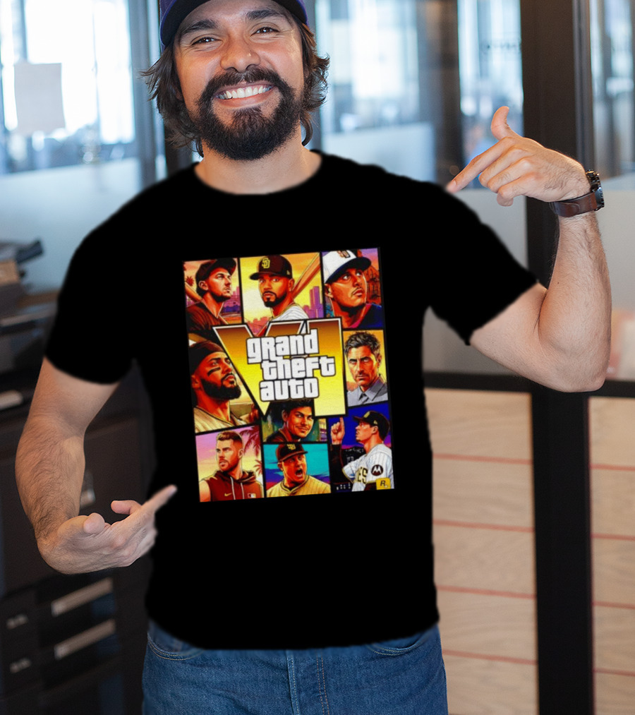 San Diego Padres Grand Theft Auto V Collage Players Team Portraits T-Shirt