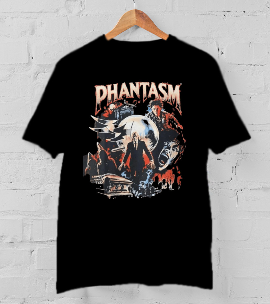 Phantasm Tall Man Screaming Face Mausoleum Graveyard Horror T-Shirt