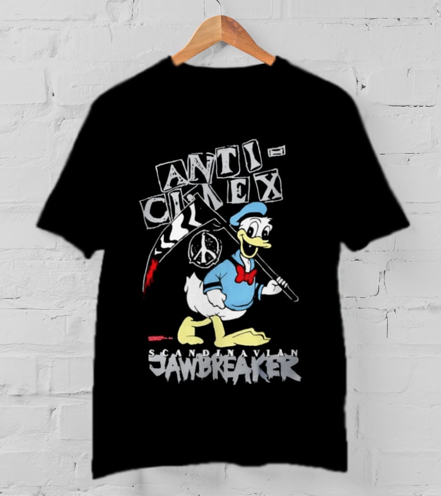 Anti Cimex Scandinavian Jawbreaker Donald Duck Scythe Peace Sign T-Shirt
