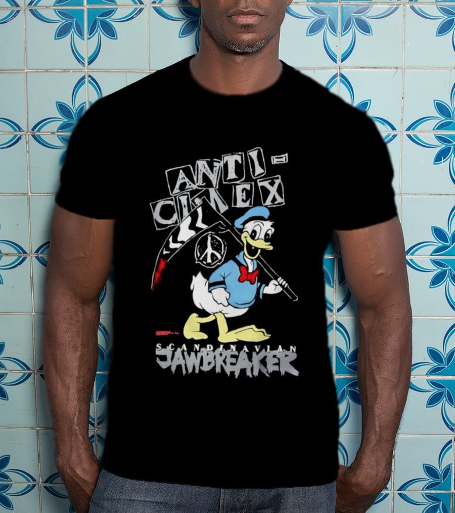 Anti Cimex Scandinavian Jawbreaker Donald Duck Scythe Peace Sign T-Shirt