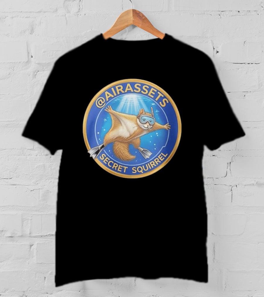 AIRASSETS Secret Squirrel Scuba Diving Flying Squirrel T-Shirt