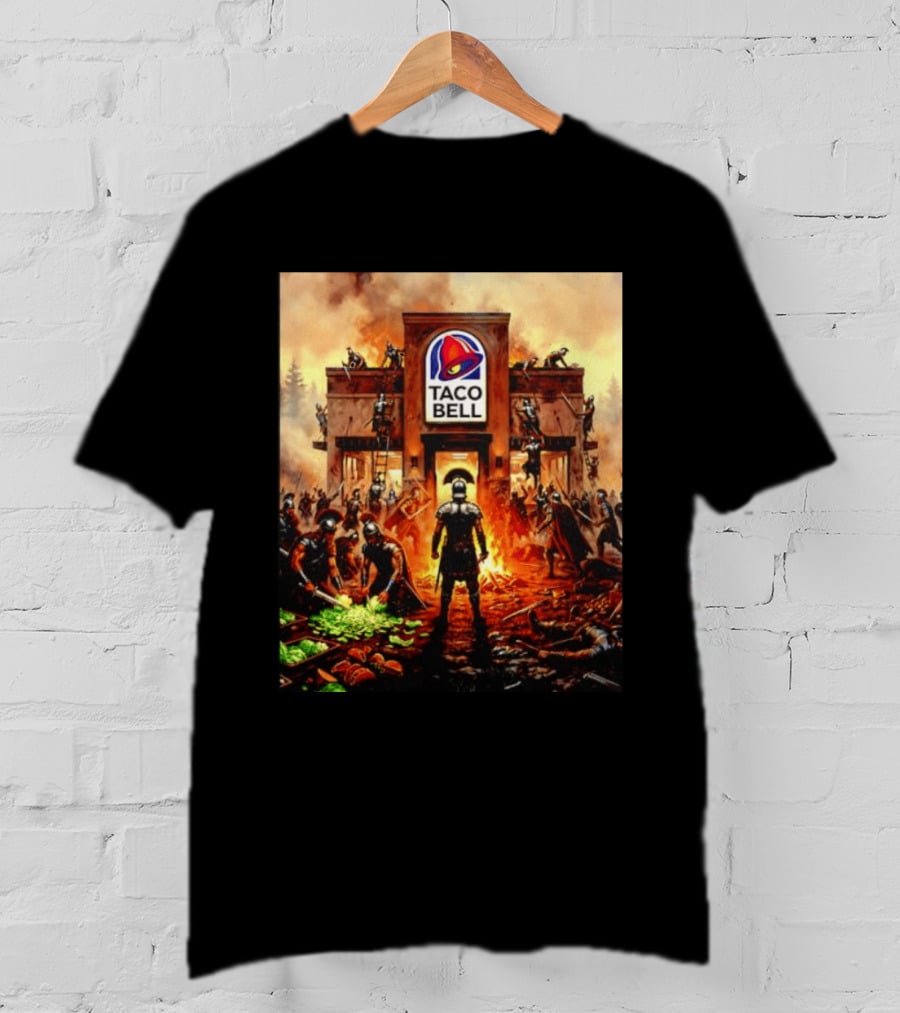 Taco Bell Medieval Knights Battle Fantasy Scene T-Shirt