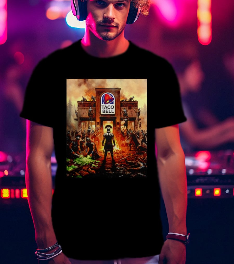 Taco Bell Medieval Knights Battle Fantasy Scene T-Shirt