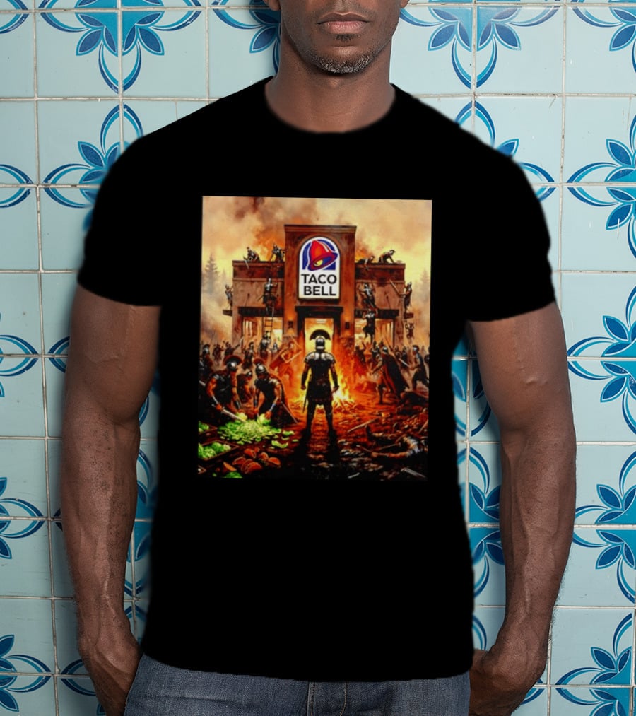 Taco Bell Medieval Knights Battle Fantasy Scene T-Shirt