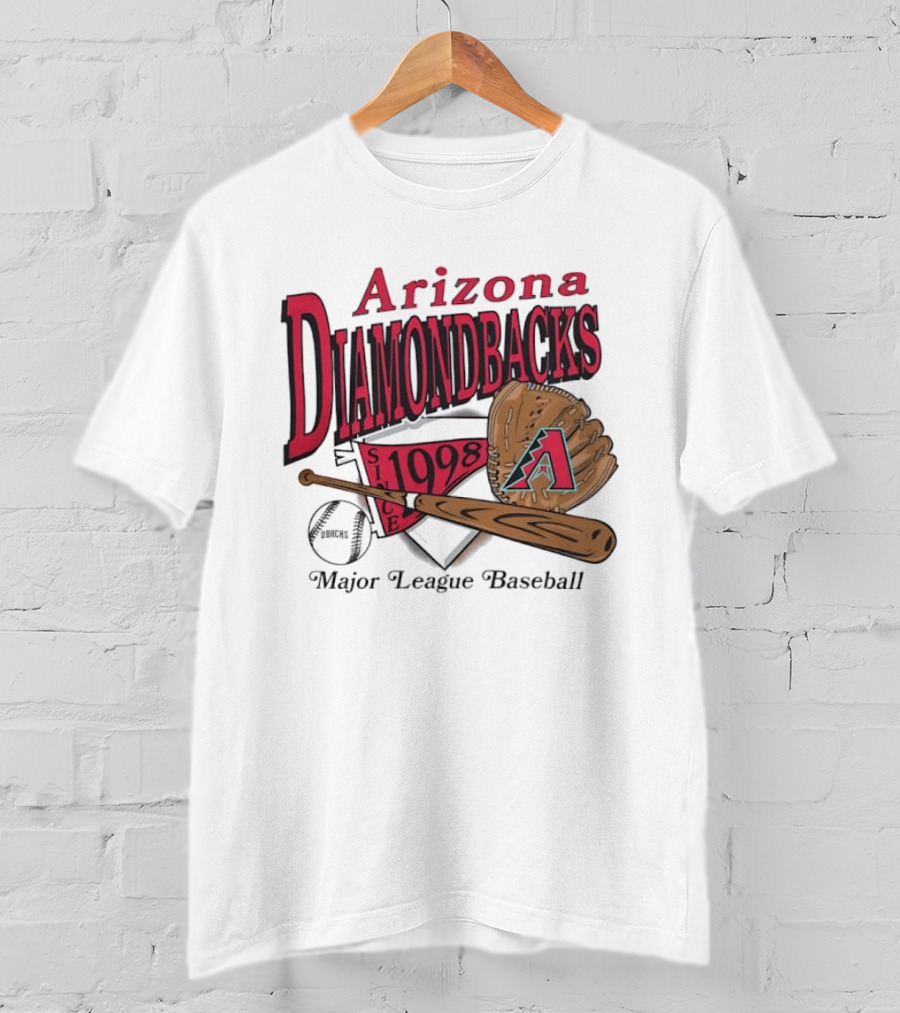 Arizona Diamondbacks Since 1998 Baseball Glove And Bat Major League T-Shirt