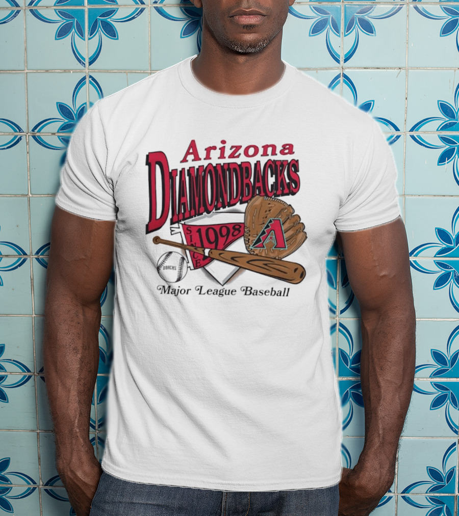 Arizona Diamondbacks Since 1998 Baseball Glove And Bat Major League T-Shirt