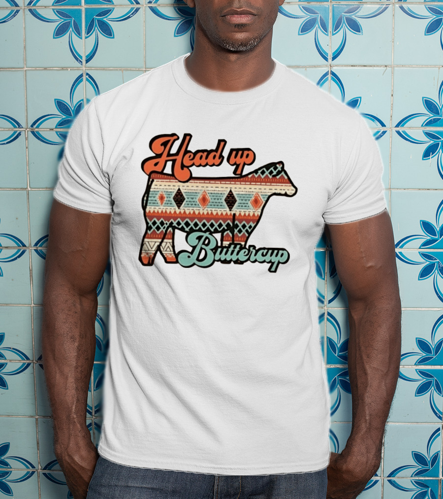 Head Up Buttercup Cow Aztec T-Shirt