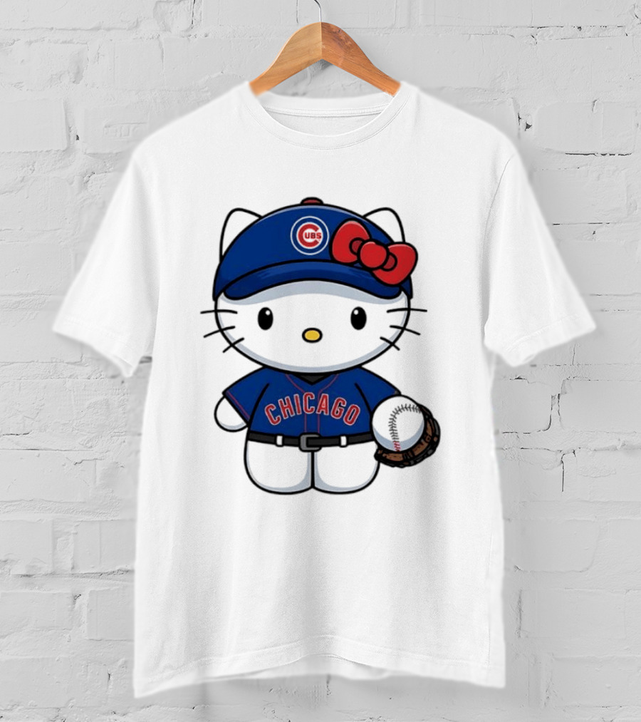 Hello Kitty Chicago Cubs Baseball MLB Collaboration T-Shirt
