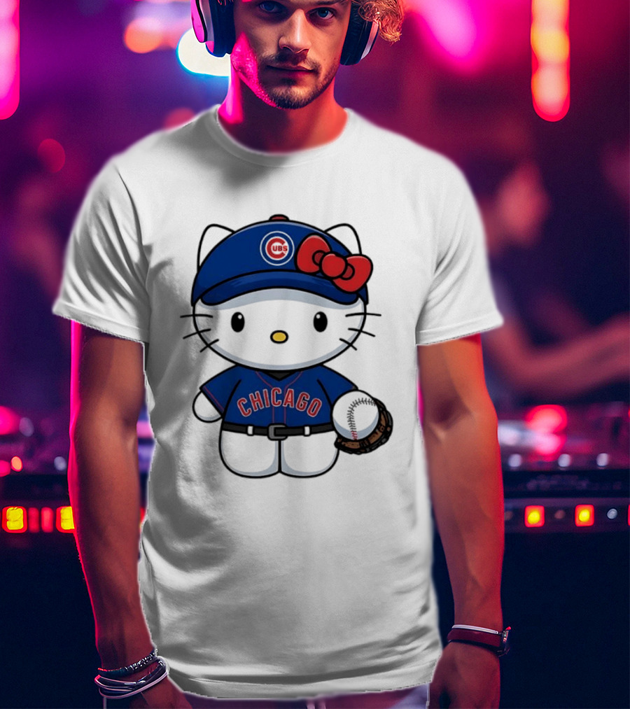 Hello Kitty Chicago Cubs Baseball MLB Collaboration T-Shirt
