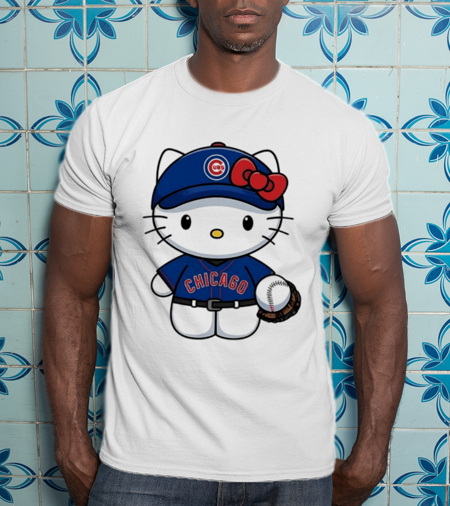 Hello Kitty Chicago Cubs Baseball MLB Collaboration T-Shirt