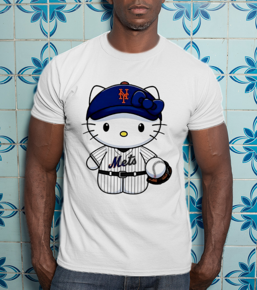Hello Kitty New York Mets MLB Baseball Fan T-Shirt