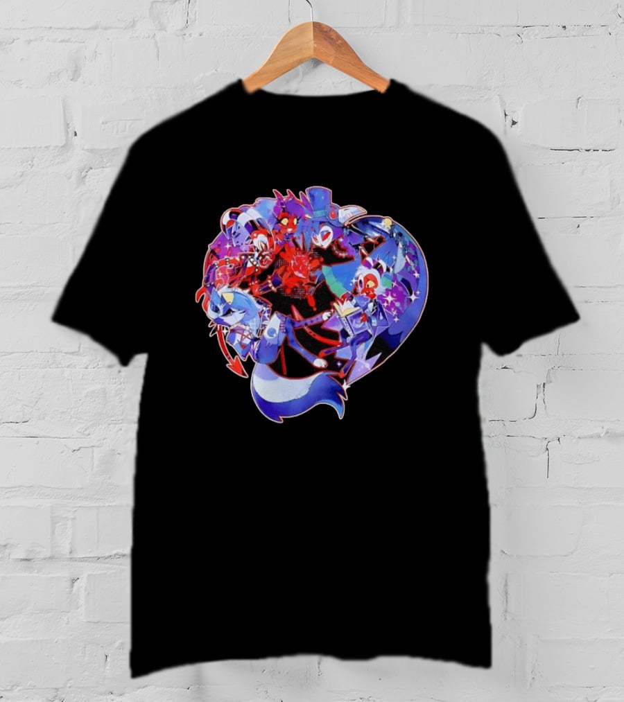 Blitzo Moxxie Millie Loona Stolas Helluva Boss Cast Crew Ensemble Vibrant Character Collage T-Shirt