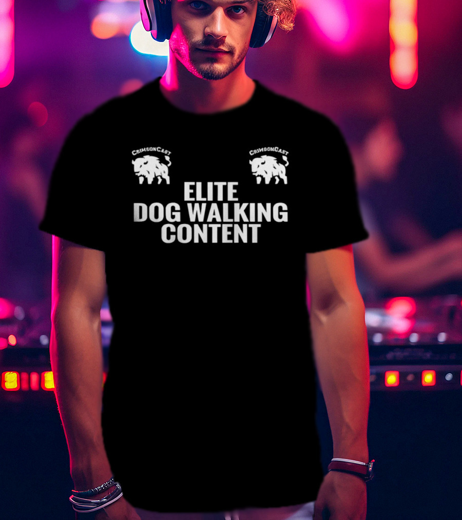 CrimsonCast Elite Dog Walking Content Buffalo T-Shirt