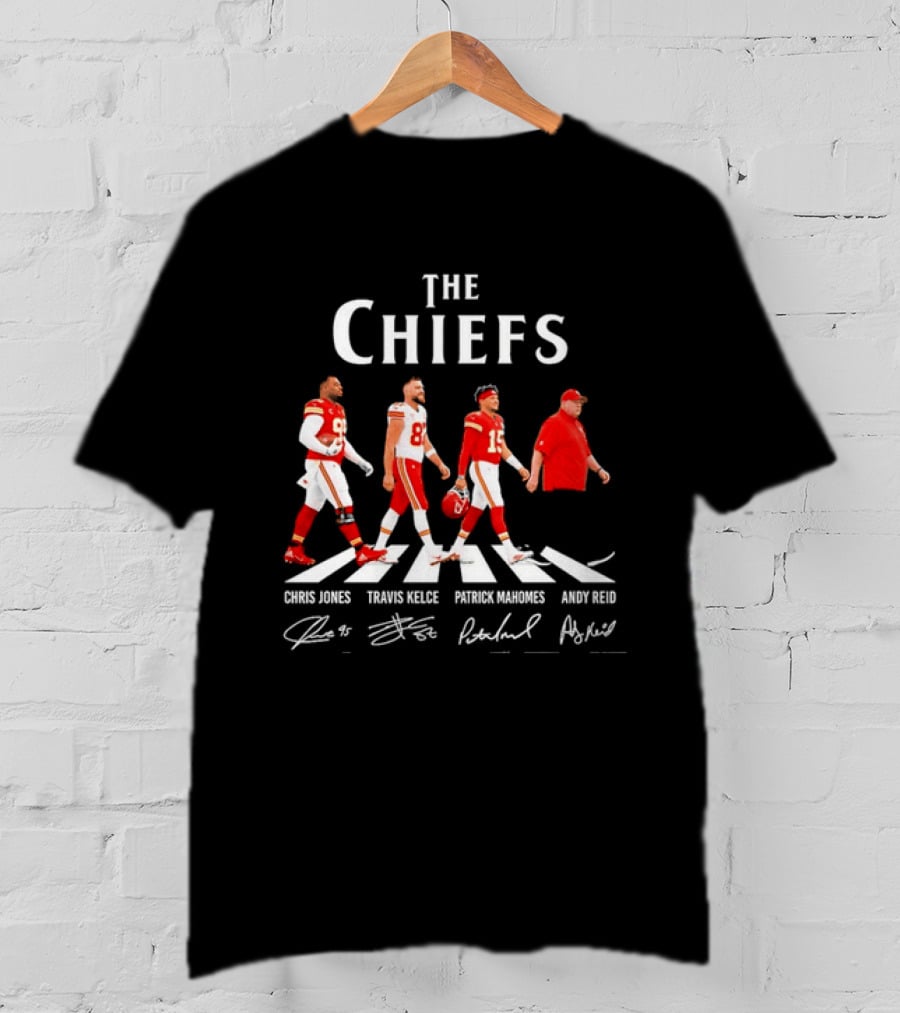 The Chiefs Abbey Road Chris Jones Travis Kelce Patrick Mahomes Andy Reid T-Shirt