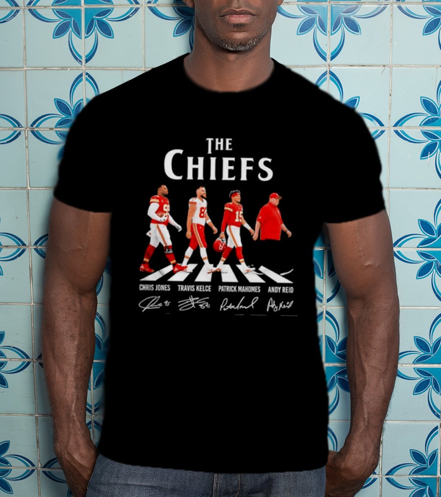 The Chiefs Abbey Road Chris Jones Travis Kelce Patrick Mahomes Andy Reid T-Shirt