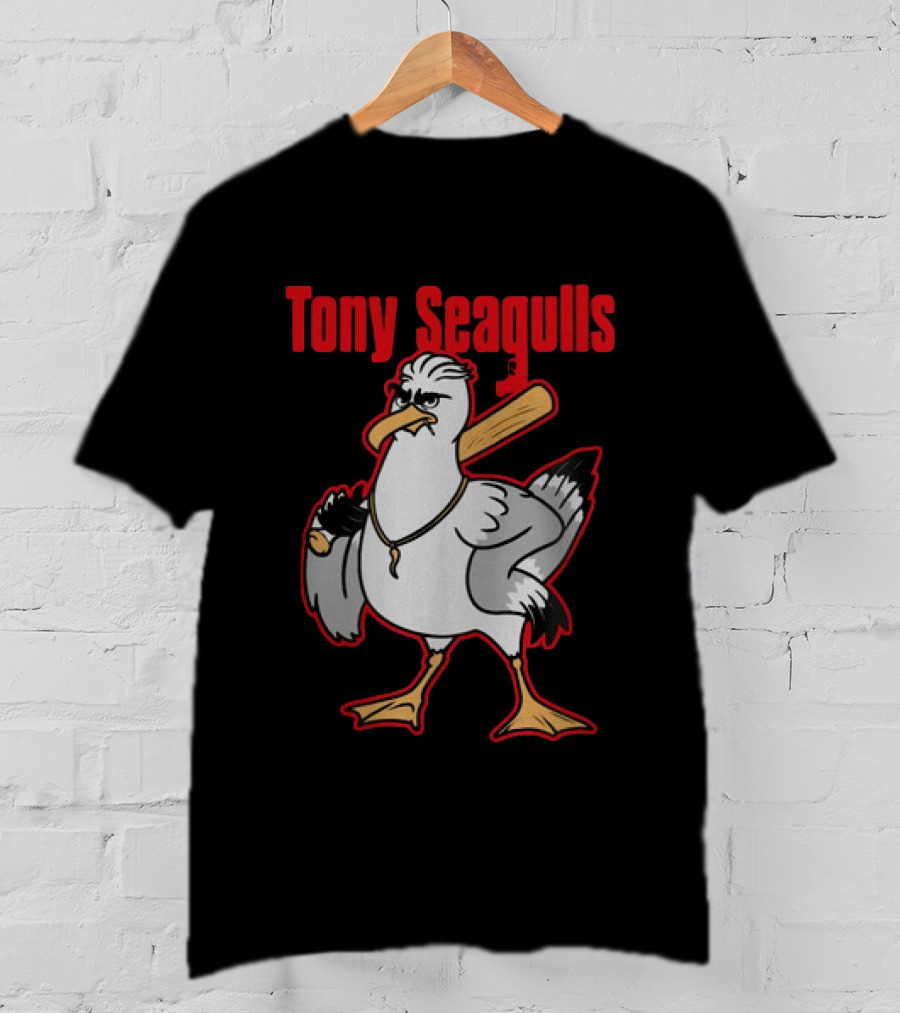 Tony Seagulls Section 10 Bird Character With Baseball Bat T-Shirt