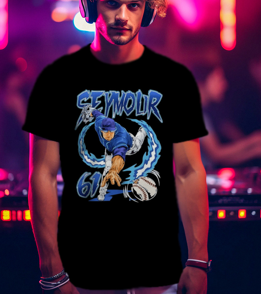 Seymour 61 Miami Marlins MLB Baseball Player Pitching Action T-Shirt