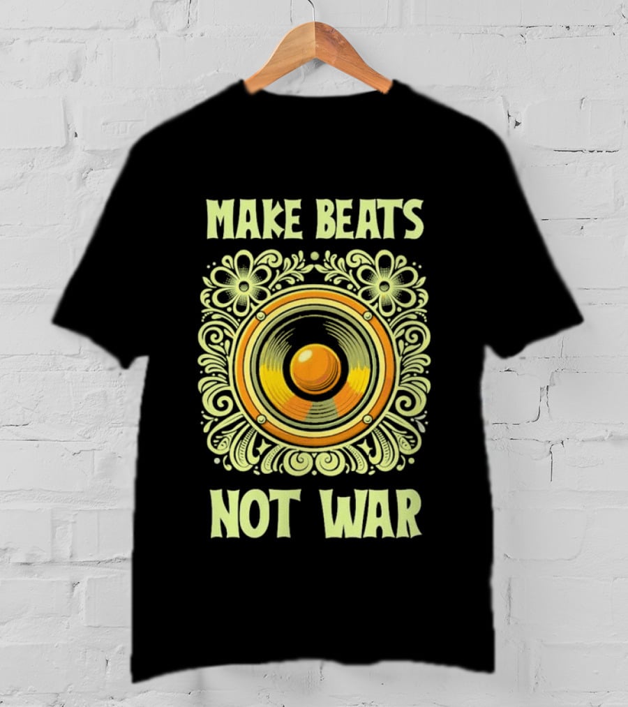 Make Beats Not War Boho Hippy Music Speaker T-Shirt