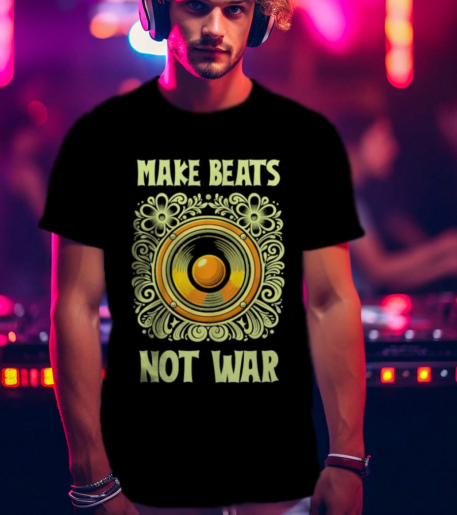 Make Beats Not War Boho Hippy Music Speaker T-Shirt