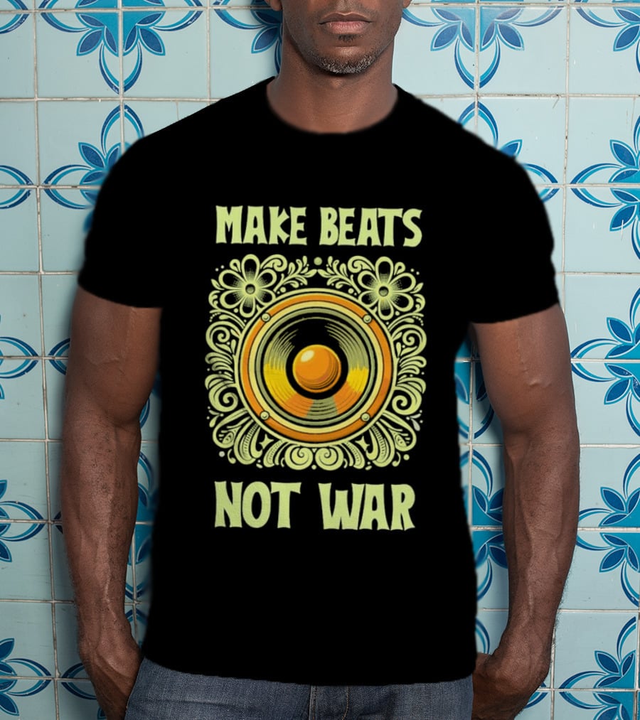Make Beats Not War Boho Hippy Music Speaker T-Shirt